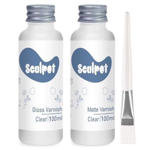 Kit de esmalte de arcilla de secado al aire, 2 x 100 ml de barniz de arcilla mate brillante para secar al aire, barniz de arcilla de secado al aire para cerámica artesanal, impermeable, acabado mate