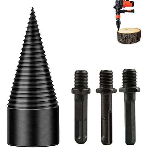 Broca para Rajar Leña 42mm Broca de Madera Dividida Divisor para Taladro Eléctrico Eoméstico Con 3 asas de perforación para Cortar Madera y Troncos