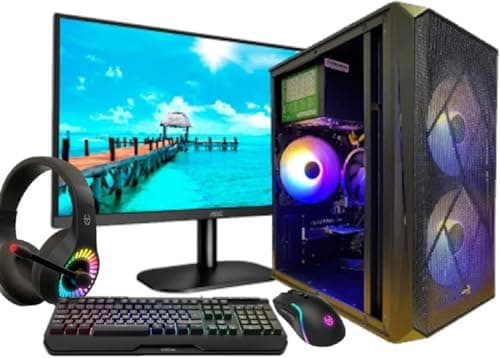 PC Gaming Completo • TrendingPC • Ryzen 7 5700G 8X 3,80Ghz • 32Gb RAM DDR4 RGB • AMD Radeon 8 Graphics • 1tb m.2 • WiFi 6 & Bluetooth • Monitor 24" 100hz •Windows 11 • Teclado Auriculares y ratón