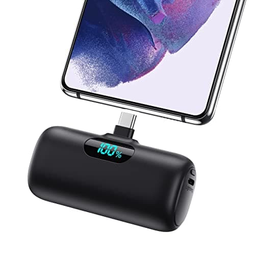 Feob Mini Power Bank, 5000mAh USB C Cargador Portátil 15W PD Carga Rapida Batería Externa Compacto Powerbank con Pantalla LCD Compatible con iPhone 16/15 Pro MAX Samsung Xiaomi USB C Teléfonos etc