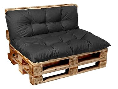 Garden Factory Cojines para palets, Cojín de palé, Cojines para Sofas de palets Asiento, Respaldo o Juego (Asiento 120x60 Antracita)