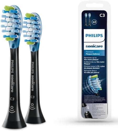 Philips Sonicare HX9042/33 - Pack de dos cabezales control de placa, con tecnología RFID para Diamond Clean Smart, color negro