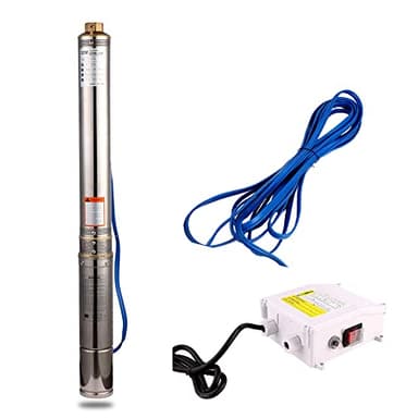 ZYIY 0,75Kw 1HP Bomba para Pozo Sumergible Flujo máximo 5,6m³/h Altura máxima de transporte 72m 236 pies Salida de 1.5" con cable de 65,6 pies para riego de agricultura de jardines industriale