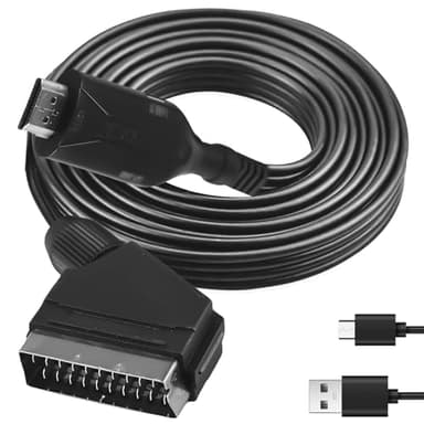 GOMETY Conversor de euroconector a HDMI, adaptador euroconector a HDMI, adaptador de euroconector todo en uno a HDMI, adaptador euroconector a 1080p/720p HDMI Audio Video Adaptador para HDTV STB VHS