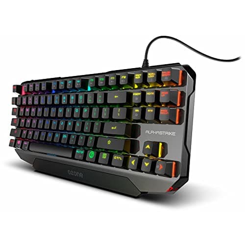 Ozone Gaming, Teclado GamingAlpha Strike, OZALPHASTRIKESP, Teclado Mecanico, Switches Outemu Red, Iluminacion LED RGB, Silencioso, Numerico, Layout Español