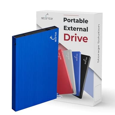 Storite Disco Duro Externo portátil de 2,5 Pulgadas USB 2.0 con expansión de Memoria de 1 TB Almacenamiento de Copia de Seguridad HDD, Disco Duro Compatible con Mac/portátil/Escritorio (Azul)