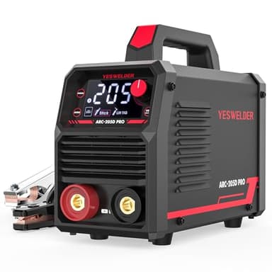 YESWELDER 205Amp ARC Soldador 230V MMA/Lift TIG Soldador Portátil, Gran Pantalla LED Digital Inverter IGBT Soldar con Arranque en Caliente de la Fuerza del Arco, Anti-Stick