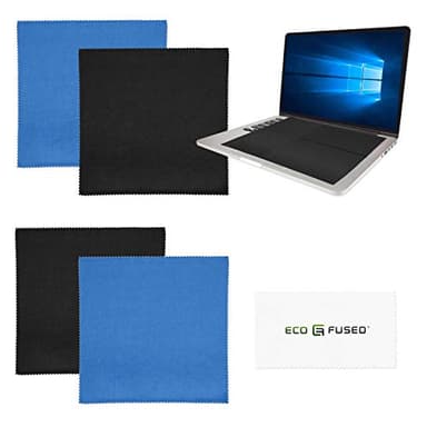 ECO-FUSED Paños de Limpieza de Microfibra Grandes, Paquete de 4, 16 x 16 Pulgadas, televisores de Pantalla Ancha, monitores de computadora Grandes, también para Limpiar Lentes, Lentes