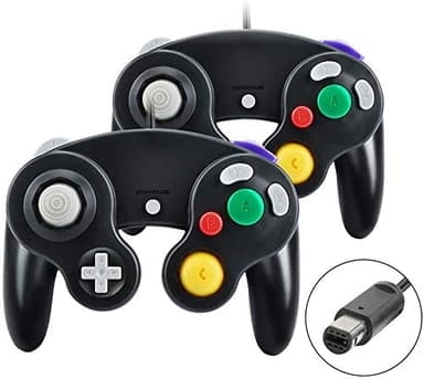 Yideng Controlador de Gamecube, 2 paquetes Controlador de Gamecube con cable clásico Vibration Gamepad Compatible con Gamecube/Wii U/Wii/PC/Switch Controller, Negro