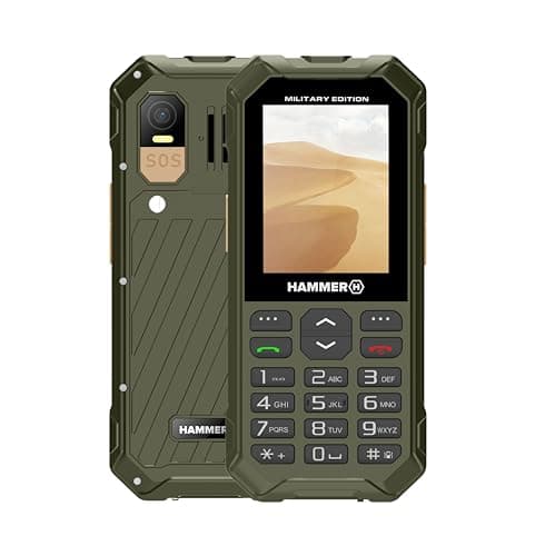 Teléfono con pulsador Hammer 6 LTE Military Edition, gran batería de 2500mah hasta 7 días en espera, linterna y botón SOS, tecnología Volte, botones iluminados, prueba de caída de 1,5 metros IP68, 2,4