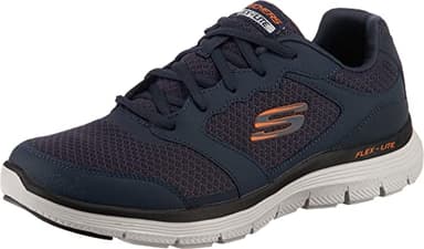 Skechers Flex Advantage 4.0, Zapatillas Hombre, Navy Leather Mesh PU Trim, 43 EU
