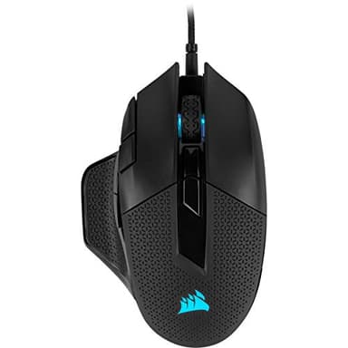 Corsair NIGHTSWORD RGB Ratón de Juego FPS/MOBA con Cable - 18.000 PPP - 10 Botones Programables - Sistema de Pesas - Compatible con iCUE - PC, Mac, PS5, PS4, Xbox - Negro