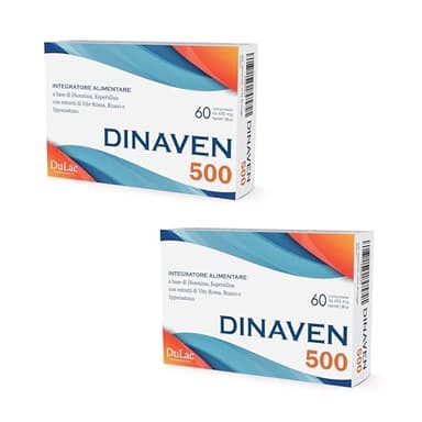 Dulàc - Diosmina Hesperidina 500mg para la Circulación de las Piernas Cansadas, Piernas Hinchadas, Varices, Arañas Vasculares y Hemorroides, Complemento Alimenticio Dinaven 500 120 Comprimidos