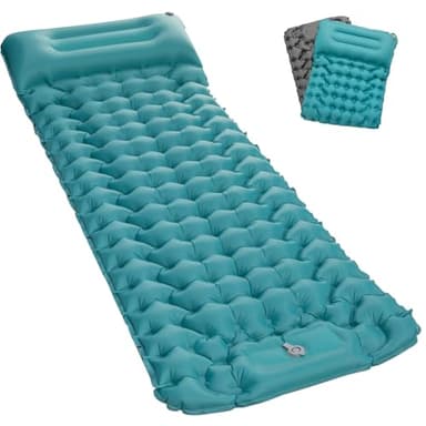Satisure Colchón Autoinflable para Camping, para Exteriores, Ultraligera, con Bomba de Prensa, colchón de Camping, colchoneta Plegable con cojín