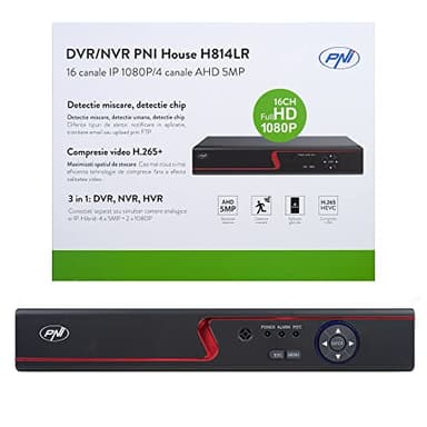 PNI House H814LR DVR/NVR - 16 Canales Full HD de 1080P o 4 Canales analógicos de 5MP
