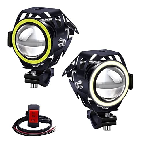 Biqing 2Pcs Faros Adicionales Moto, U7 Faros Delanteros Moto Faros Auxiliares Antiniebla Focos LED Impermeable con Interruptor para Motocicletas Bicicletas Coches Camione