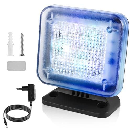 GOMETY Simulador de TV LED, simulador de TV falso con 12 LED y 3 programas seleccionables, eficiencia energética con temporizador, completo con adaptador de red, para uso como protección antirrobo
