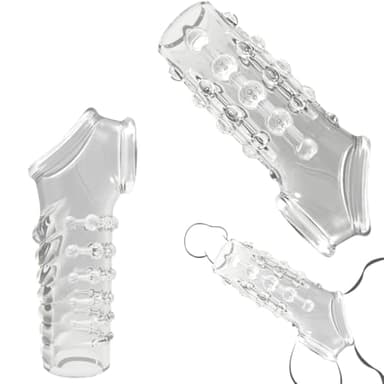 EUYRVAW 2 Piezas Aumento Del Pene Para Hombre, Ayuda Para Erección, Funda De Masaje De Silicona, Aumenta El Tiempo Feliz,Se Utiliza Para Mejorar Las Erecciones Y Alargar El Pene.
