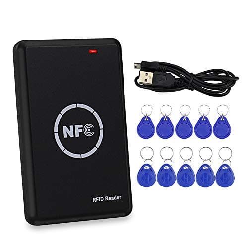 Hdliang Copiadora RFID Duplicadora Lector de Tarjetas Inteligentes NFC 125KHz Escritor 13.56MHz Programador cifrado USB + UID regrabable T5577 Tarjetas EM4305 Etiquetas