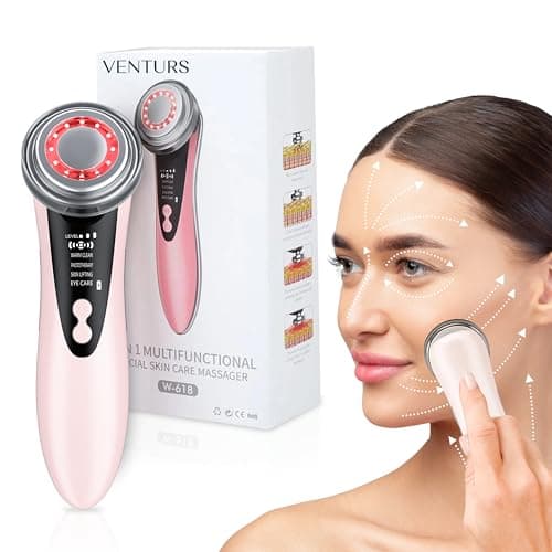 VENTURS Aparato Radiofrecuencia Facial 5 en 1 | Masajeador Facial Eléctrico Reafirmante | Limpieza Facial, Antiarrugas, Rejuvenecimiento | Hifu Radiofrecuencia Facial y Corporal Profesional