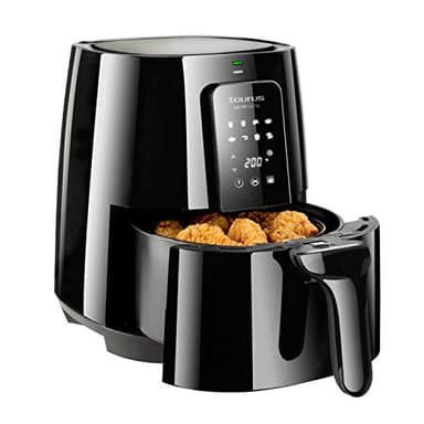 Taurus Air Fry Digital - Freidora de aire digital, sin aceite, recetario, fríe, asa, hornea y calienta,3.5 L, 1300 W, 0-60 minutos, 80-200 °C, antiadherente, libre de PFOA y BPA, negro