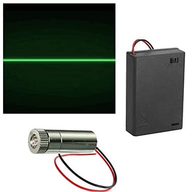 CTRICALVER 1pcs 520nm Módulo de Línea Verde Láser Enfoque Ajustable con Lente de Plástico 5.5-6V+ 1pcs AA Soportes de Batería (Forma de la fuente de luz: línea)