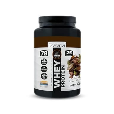 SPORT LIVE Concentrado de proteinas de suero de leche | Whey Protein en polvo con L-Glutamina y L-Leucina | Ayuda a aumentar tu masa muscular | Mejora tus batidos |Doble Chocolate | 750 GR