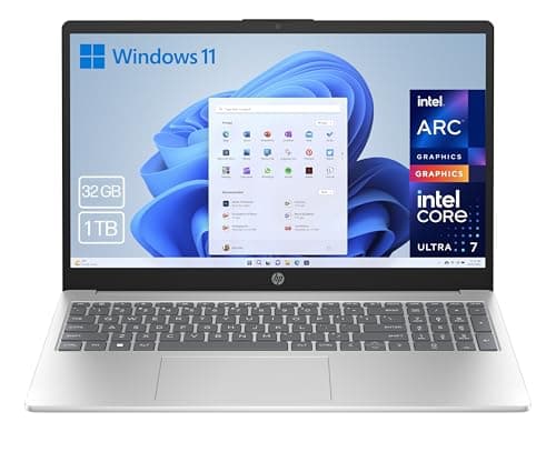 HP 15-fd1011ns - Ordenador portátil de 15.6" FHD (Intel Ultra 7-155H, 32GB RAM, 1TB SSD, Intel Iris Xe Graphics, Windows 11) Plata y Azul - Teclado QWERTY Español