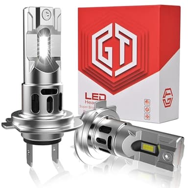 Bombillas LED Coche H7 Homologadas Bombilla Canbus Luces España Luz Lampara 52W 15000LM +400% Brillo 6500K Blanco Plug&play Lámparas 12V, Lmpermeable IP67, 1:1 Tamaño de Halógena de Reemplazo,2 Pieza