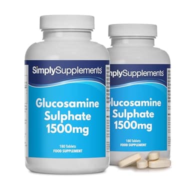 Sulfato de Glucosamina 2KCL 1500mg | Contribuye a un estilo de vida activo | Producto de origen marino | 360 comprimidos = 12 meses de suministro | Fabricado en el Reino Unido