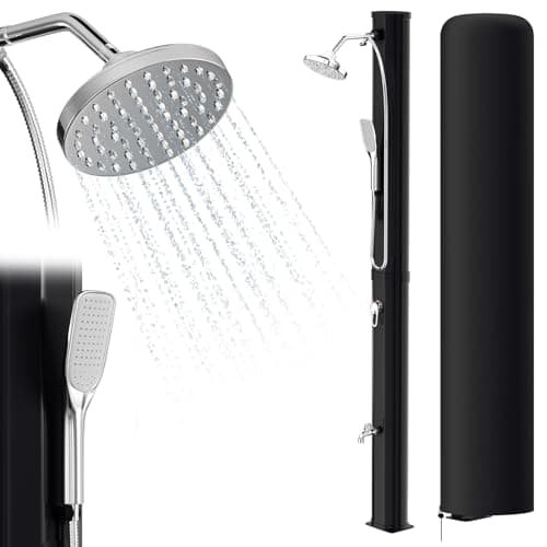 SWANEW Ducha Solar de jardín de 35 litros: Cabezal de Ducha Giratorio de 180° Que Ahorra energía, Ducha de pies integrada, máx.60 °C sin conexión eléctrica Ducha de Piscina Camping