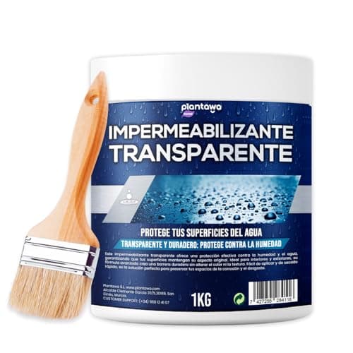 Plantawa Impermeabilizante Transparente 1kg | Revestimiento impermeable definitivo, Genera película protectora, Resistente al agua y humedad, Revestimiento impermeable para interiores y exteriores