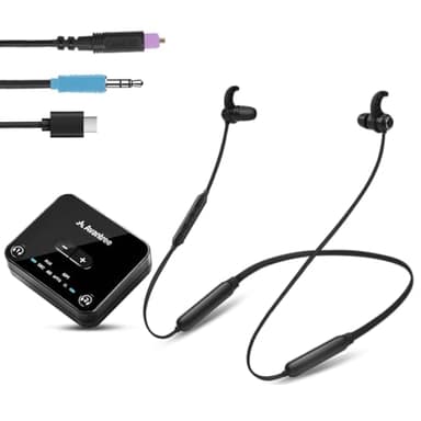 Avantree HT4186-Q - [Actualización 2025] Bluetooth Auriculares Inalámbricos para TV, PC con Transmisor, para Audio ÓPTICO Digital, AUX 3.5mm, Plug & Play, sin retardo y Largo Alcance