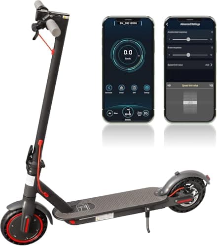 AOVOPRO Patinete eléctrico, 30 km de Alcance, E-Scooter Plegable con, 3 ajustes de Velocidad, Control de Aplicaciones, Negro