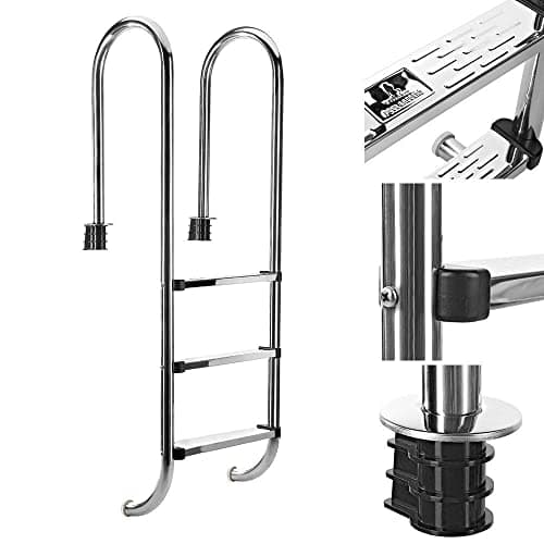 Bc-elec - Escalera de piscina PL003 con 3 peldaños de acero inoxidable 304SS, 158 cm, escalera de piscina con 3 peldaños.