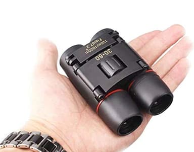 ARPDJK Pequeños Prismáticos 30x60 Potente telescopio plegable con tela limpia y funda de transporte, Binoculars de bolsillo ligero para adultos niño