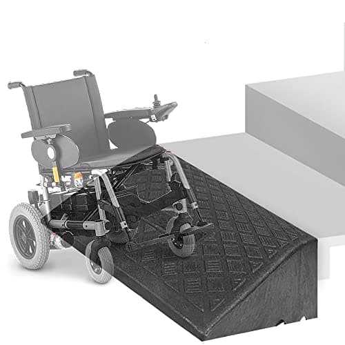 ZJIEX Rampa De Umbral De Goma, Rampa De Bordillo Rampa De Entrada Antideslizante, Rampa para Silla De Ruedas De 13-19cm Alto,Rampa De Robot De Barrido (Color : Black, Size : 50x37x15cm)