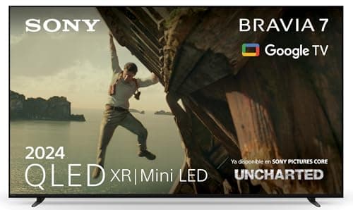Sony BRAVIA 7 QLED (XR l Mini LED) 65 Pulgadas 4K HDR Google Smart TV (2024), Funciones de Juego para Playstation 5, IMAX optimizado, Dolby Vision Atmos, Chromecast, AirPlay, 120 Hz 65XR70