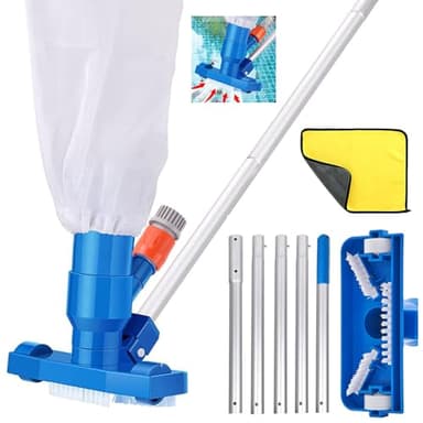 Aspiradora Piscina Pequeña, PortáTil Limpiafondos Piscina Manual con Barra Telescópica 180cm, PortáTil Limpiafondos Piscina Manual, Aspiradora de Piscina para Fuente de Estanque de Piscina