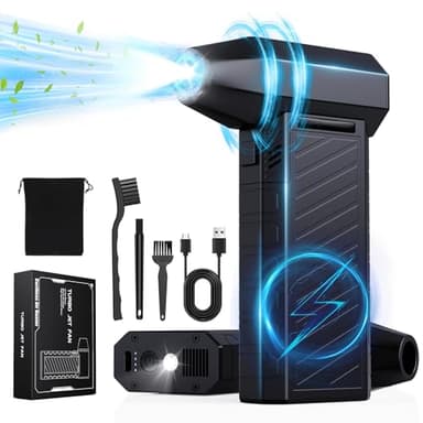 Aire Comprimido Limpieza PC, CCmall 180000 RPM Soplador de Polvo Eléctrico, Potente Inalámbrico Aire Comprimido Eléctrico con luz LED, Batería de 10000 mAh, Para el coche, el hogar (T0020)
