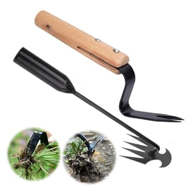mengger Deshierbador, 2 Piezas Extractor Malas Hierbas Extractor de Maleza de Acero Inoxidable Quita Hierbas Malas Manual Weeder de Mano de Jardín para Jardinería de Herramientas de Desmalezado