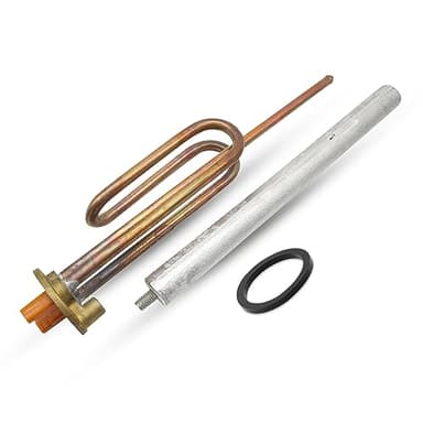 DOJA Barcelona | Kit Resistencia Calentar Agua 1500W | Pack Resistencia Curva+Anodo de Magnesio+Junta Goma+Tornillo Fijacion | Kit Resistencia Electrico | para Calentador Agua, Repuesto de Termo
