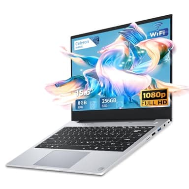 15.6 Pulgadas Ordenador Portatil, Win11 PC Portátil Celeron N4000 CPU, Portátil con 8GB LPDDR4 256GB SSD, 1920*1080 IPS FHD Pantalla Laptop, TF Card Slot expansión hasta 1 TB, Mini HDMI+BT4.2