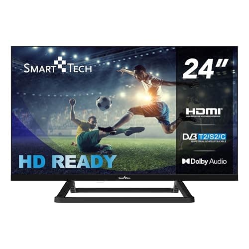 Smart Tech 24HN01V3 HD LED TV 24 Pulgadas (60 cm) Triple sintonizador Dolby Audio H.265 HDMI USB, Resolución: 1366 (H) × 768 (V) Modo Hotel NO ES UN Smart TV
