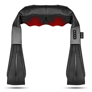 VOYOR-HEALTH Masajeador de Cuello y Hombros, Masajeador Cervical Shiatsu eléctrico para hombros, espalda, cuello y alivio del dolor muscular de, uso en el hogar, el automóvil y la oficina PJ100, Negro