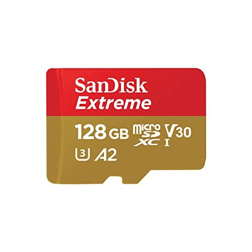 SanDisk 128GB Extreme tarjeta microSDXC + adaptador SD + RescuePro Deluxe hasta 190 MB/s con Clase A2 de rendimiento de las aplicaciones UHS-I Class 10 U3 V30