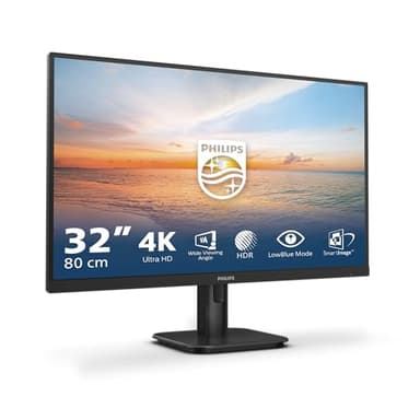 Philips 32E1N1800LA - Monitor Ultra HD de 32 Pulgadas, Adaptive Sync, HDR10, Altavoces (3840x2160, 60 Hz, DisplayPort, HDMI) Negro