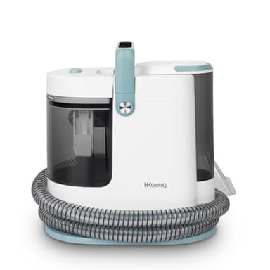 H.Koenig Limpiador textil con agua caliente y vapor TWT99, 1700 W, Doble Depósito 1600ml y 1250ml, Quitamanchas para Alfombras, Sofas, Tapicerías, Coches