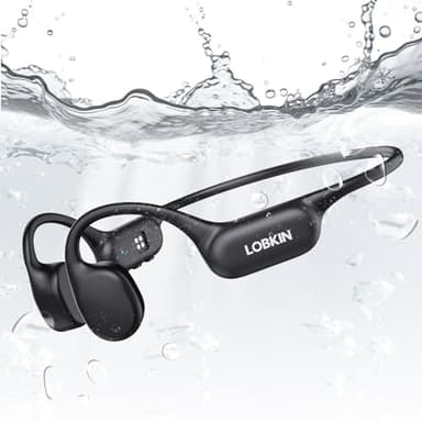 LOBKIN Auriculares Natacion, Auriculares Conducción Osea Natación Bluetooth 5.4 Auriculares Inalámbricos Impermeables IPX8 con Reproductor de 32GB MP3 Acuaticos para Nadar Correr Ciclismo