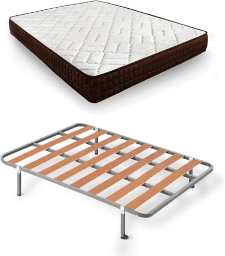 HOGAR24 ES - Cama Completa con Somier Básico de Láminas y Colchón Dream Flex Transpirable - Medida: 135x190 cm